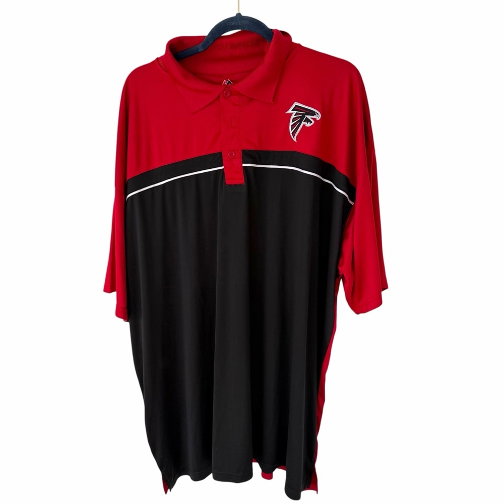 Atlanta Falcons Polo Shirt Majestic Size 3XL Red Black NFL